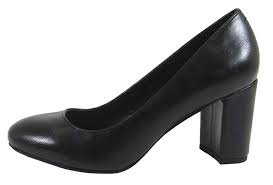 Black Block Heels Closed Toe Pin On Ankle Strap Sandals For Women