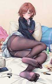 Anime Pantyhose Legs #852: Higuchi Madoka (IDOLM@STER) on the bed wearing  some nice tights. - 9GAG