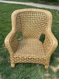 New listingheywood wakefield vintage children's wicker rocking chair rocker child's. Vintage Large Natural Rattan Arm Chair Ebay
