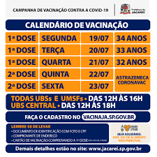 Por g1 sp — são paulo 15/07/2021 13h07. Jacarei Imuniza Pessoas De 34 33 E 32 Anos E Realiza Aplicacao De Segunda Dose Entre Segunda 19 E Sexta 23 Prefeitura Municipal De Jacarei