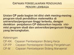 Titik dalam ilmu matematika disimbolkan dengan tanda titik (dot). Rekomendasi Capaian Pembelajaran Dan Struktur Kurikulum Minimal Prodi