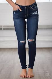 In No Rush Distressed Skinny Jeans Dark Wash Cute Ripped Jeans Distressed Skinny Jeans Women Jeans