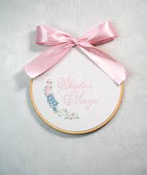Wood Name Sign, Nursery Name Sign, Girl Name Sign, Boy Name Sign, Baby  Birth Keepsake, Nursery Baby Design, Embroidery Hoop, Announcement