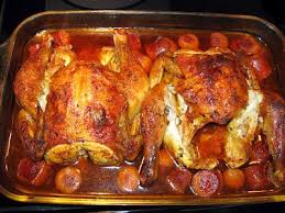 Les Cinq Sens Poulet Roti Au Four A La Portugaise Vegetarian Crockpot Recipes Portuguese Recipes African Cooking