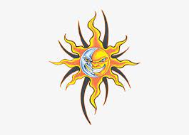 Half moon vector clip art royalty free. Tattoo Clipart Half Sun Evil Sun And Moon 400x508 Png Download Pngkit