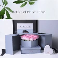 custom opening flower gifts box with for valentine s day double opening gift box flower packaging square boxes flower box gift gift box design flower packaging