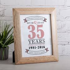The 35th year wedding anniversary is one of the anniversaries that do not have a traditional, assigned flower. Personalised Coral Anniversary Framed Print The Gift Experience