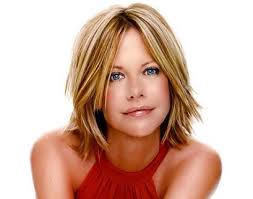A shaggy bob that was in demand by many of her fans. Meg Ryan With Medium Short Blonde Haircut With Layers And Long Side Bangs Picture