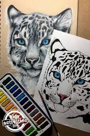 Snow Leopard Coloring Pages For Kids And Adults Leopard Craft Snow Leopard Kids Activities Blog