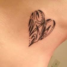 Hidden Initials Tattoo Google Search Tribal Heart Tattoos Heart Tattoo Initial Tattoo
