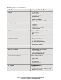 Project management tools include a structure and framework, but flexibility is also a project requirement for adapting any given environment and the unique challenges they pose. Asset Management Plan Template Example 2