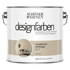 So wird mehr wandfarbe benötigt und die arbeitszeit erhöht sich. Schoner Wohnen Farbe Wandfarbe Designfarbe Gemutliches Wollbeige 2 5 L Feinmatt Bauhaus