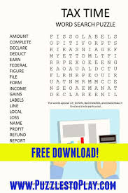 This game sheet is decorated with roses. Tax Time Word Search Puzzle Words Word Search Puzzle Free Word Search Puzzles
