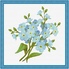Simple free cross stitch patterns flowers. Flower Cross Stitch Pattern Blue Flower Cross Stitch Pattern Cross Stitch Art Collectibles Oleggiosportivaoleggio It