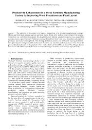 Furniture manufacturing factory layout plan. Pdf Productivity Enhancement In A Wood Furniture Manufacturing Factory By Improving Work Procedures And Plant Layout Perlas Longtoy Academia Edu