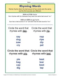 Whart rhymes with cat, hit, ball, four and more. Rhyming Words Worksheet For Kindergarten Words That Rhyme Phonics