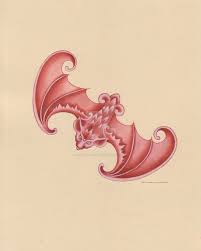 Christine Hutson S Version Of The Chinese Red Bat Which Is A Symbol Of Good Luck Among Other Things Bat Art Japanese Artwork Art