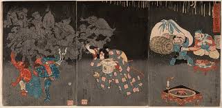 Momotaro landed, and with the hope of finding some way of entrance, walked up the path towards the top, followed by the monkey and the dog. The Legendary Momotaro Yabai The Modern Vibrant Face Of Japan