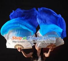 1 5 Meters Pure Silk Long Color Change Chinese Dance Belly Dance Hand Fans Hand Fan Japanese Wedding Fans Oriental Fan Fan Dance Chinese Dance Japanese Wedding
