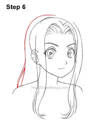 And now i am going to explain how i sketch step by also i add in her relatively large pupils. How To Draw A Manga Girl With Long Hair 3 4 View Step By Step Pictures How 2 Draw Manga