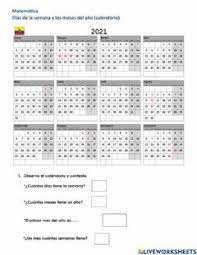 Dias De La Semana Y Meses Del Ano Idioma Espanol O Castellano Curso Nivel 2 Grado Asignatura Matematicas Tema Principal En 2021 Medidas De Cuadro De Texto Fichas