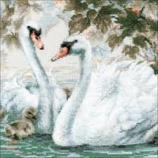 Riolis Cross Stitch White Swans