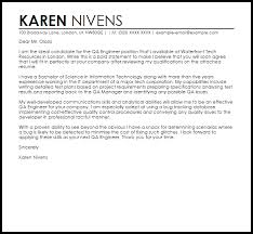 Qa Engineer Cover Letter Sample Cover Letter Templates Examples