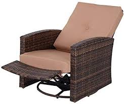 Outsunny Rattan Wicker Swivel Rocking Outdoor Recliner Lounge Chair Outdoor Recliner Lounge Chair Outdoor Sectional Furniture