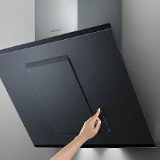Fisher Paykel Ht90gbh2 Angled Chimney Cooker Hood Stainless Steel Black Glass Chimney Cooker Hoods Cooker Hoods Cooker Hood Extractor
