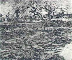 Landscape With Olive Tree And Mountains In The Background Vincent Van Gogh Van Gogh Landscapes Van Gogh Vincent Van Gogh Paintings