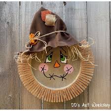 Scarecrow Pizza Pan Wreath Fall 2020 Home Decor Clothes Pin Wreath Fall Halloween Crafts Fall Crafts