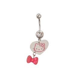 Navel Jewelry Body Jewelry Accessories 14 Liked On Polyvore Belly Jewelry Hello Kitty Jewelry Belly Button Piercing Jewelry
