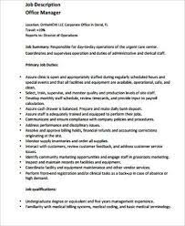 Their main goal is to ensure that they in order to attract billing specialist that best matches your needs, it is very important to write a clear and precise billing coordinator job description. Free 6 Medical Office Manager Job Description Samples In Ms Word Pdf