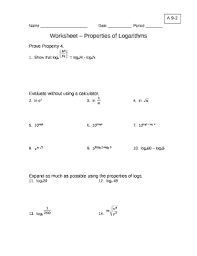 This series of printable worksheets is drafted to assist students of grade 5, grade 6, and grade 7 in writing numbers in exponential form and converting exponential form back into standard form. Worksheet Properties Of Logarithms Doc Template Pdffiller
