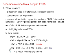 Titrasi kompleksometri banyak digunakan dalam penentuan logam seperti ca, mg, pb, zn, al, fe, dll. Kompleksometri Lanjutan Ppt Download