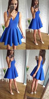 Simple Royal Blue Homecoming Dresses Short Stain Dress Semi Formal Dresses For Teens Ch Royal Blue Homecoming Dresses Satin Homecoming Dress Simple Prom Dress