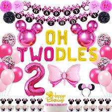 Delight your little darling with minnie mouse! Buy Danirora Minnie Mouse Party Decorations 2nd Birthday Oh Twodles Birthday Party Supplies Minnie Themed Party Decorations For Girls Minnie Headband Banner Balloons Set Online In Turkey B08s6szz9n