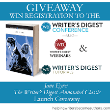 Giveaway Win Registration To The Writer S Digest Conference More Prizes Helping Writers Become Authors Writing Contests Novel Writing Book Giveaways