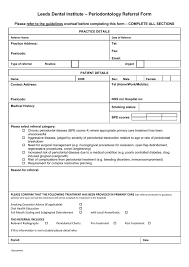 Specialist Periodontal Referral Form