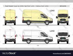 Ford Transit Cargo Van L2h2 And L2h3 2014 Present Vector Image On Vectorstock Ford Transit Cargo Van
