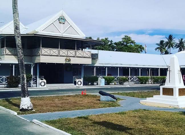 Yaren District Government Parliament Buildings Coastline Nauru