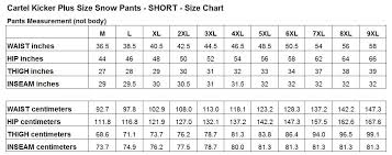 Cartel Kicker Womens Unisex Plus Size Ski Pants Sl Black Xl 9xl