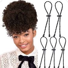 5PCS Afro Puff Ponytail Ties Adjustable Hair Ties Length Hairband for Short  Curly Hair Bun Long Cushioned Headband Ties for Women with Thick, Braided,  Curly, Natural Hair, No-Slip Design : Amazon.sg: Beauty