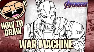 How To Draw War Machine (Avengers: Endgame) | Narrated Easy Step-By-Step  Tutorial - Youtube