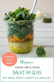 Lecker Essen Im Buro Brokkoli Hirse Salat Mit Pestodressing Rezept Fodmap Rezepte Fodmap Vegane Mahlzeit Prep