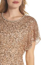 Embellished Flutter Sleeve Cocktail Dress Alternate Color Champagne Gold Motherofthebride Mo Mother Of The Bride Dresses Clothes Cocktail Dress