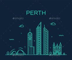 Perth City Skyline Western Australia Vector Linear City Skyline Western Australia Perth