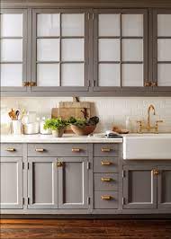 A brilliant way to capture both gray and white in your kitchen cabinets: Grey Gold White Kitchen 1 House Of Hawkes