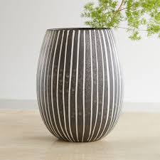 Black And White Striped Vase Uk Shop Bolton Black And White Striped Vase First Fired With A Reactive Metallic Black Glaze That Creates Fascinating T Striped Vase Crate And Barrel Vases Decor
