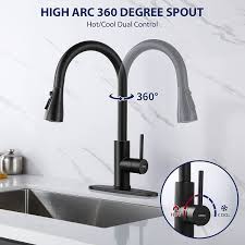 Maybe you would like to learn more about one of these? Buy Lonheo Black Kitchen Faucet With Pull Down Sprayer Sweep Stream Spray High Arc Single Handle Kitchen Sink Faucet With Deck Plate Stainless Steel Pull Out Kitchen Faucets Matte Black Online In